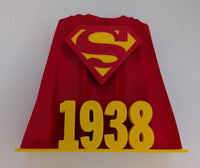 DC Superman Logo on Cape w/1938 Date - Desk Paper Weight/Novelty Pop Art (13.5 x 13.5 x 4 cm)