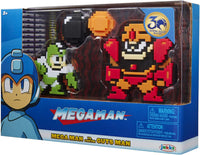 Jakks - Megaman 30th - Classic 8-Bit Mini-Figure 2-Pack - Green/White Mega Man vs. Guts Man (34177) LAST ONE!