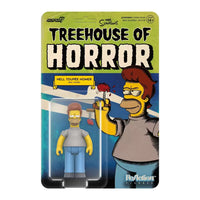 Super7 ReAction Figures The Simpsons W4 Treehouse of Horror V2 Hell Toupée Homer (Hell Toupée) 83220 LOW STOCK