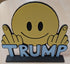 Funny Novelty Display - Anti-TRUMP Smiley Face Giving Middle Fingers - Yellow/White/Black (5x5-inch)