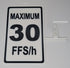 Novelty Speed Limit Sign:  Maximum 30 FFS/h (For Fudge's Sake per Hour) - Funny Decor (9 x 5.3-inch)