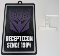 Signs of the Times - Transformers - Decepticon Since 1984 (Message with Logo) 9 x 5.3-inch Sign