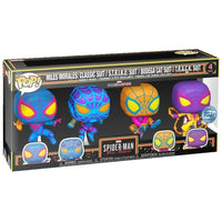 Funko Pop! Marvel GamerVerse Spider-Man Miles Morales Classic, STRIKE, Bodega, TRACK Blacklight 4-Pack