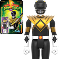 Super7 ReAction Figures - Mighty Morphin Power Rangers: Wave 4 - Black Ranger, Dragon Shield (82030) LOW STOCK