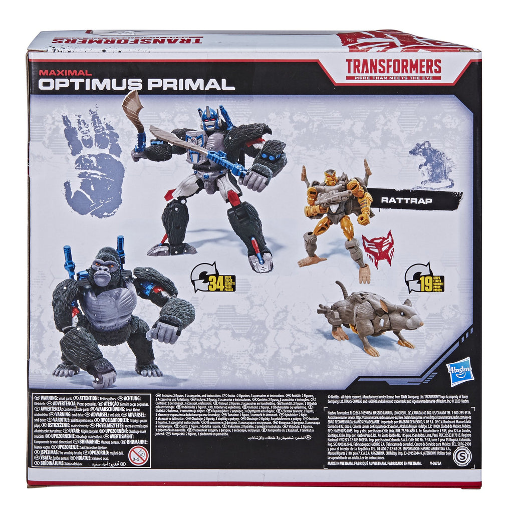 Transformers - War for Cybertron Trilogy Netflix - Maximal Optimus Primal & Rattrap Battle Pack 2 Figures (F0976) LOW STOCK
