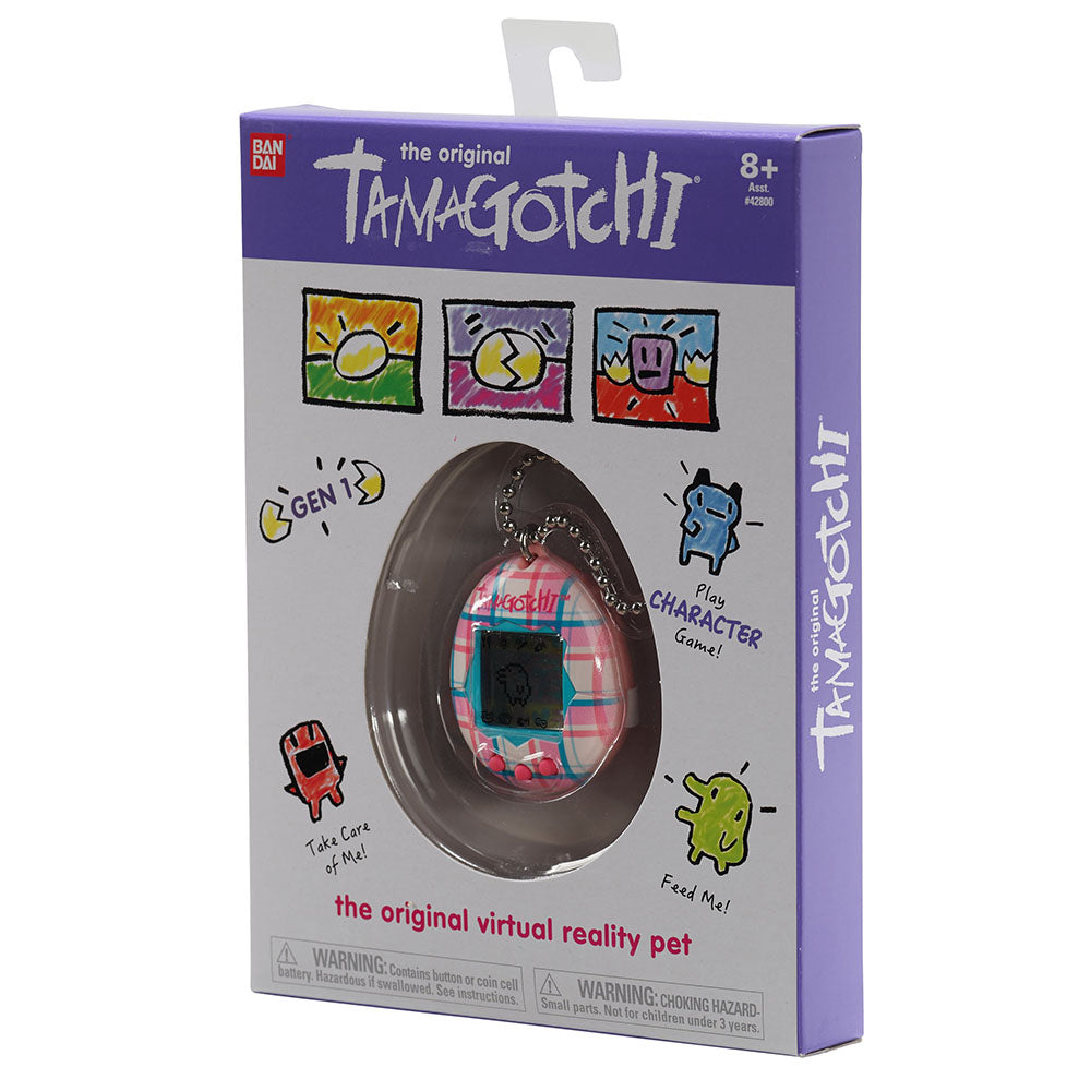 Bandai - The Original Tamagotchi (Gen 1) Plaid Portable Electronic Game (42874 / 42949) LOW STOCK